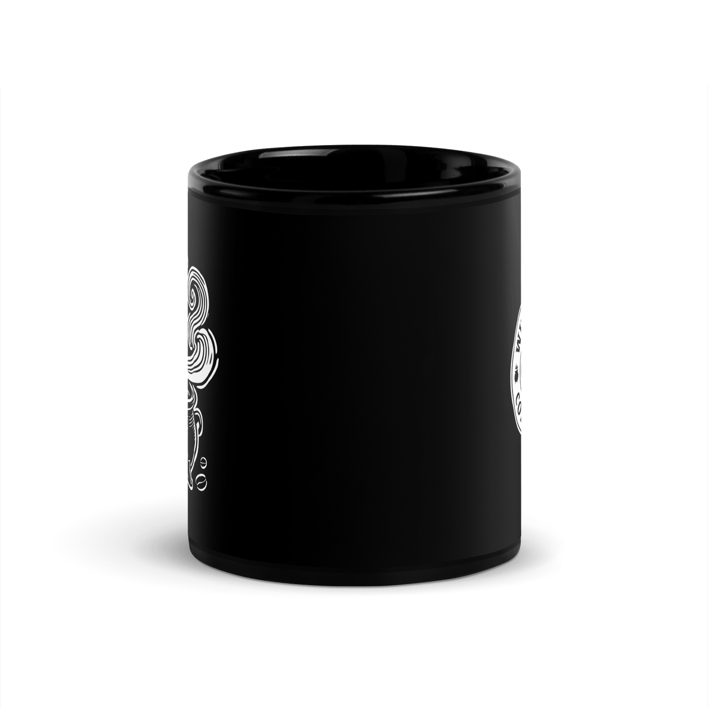 Caffeine & Cauldrons Black Glossy Mug