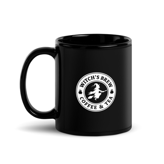 Witch's Brew Logo Black Glossy Mug