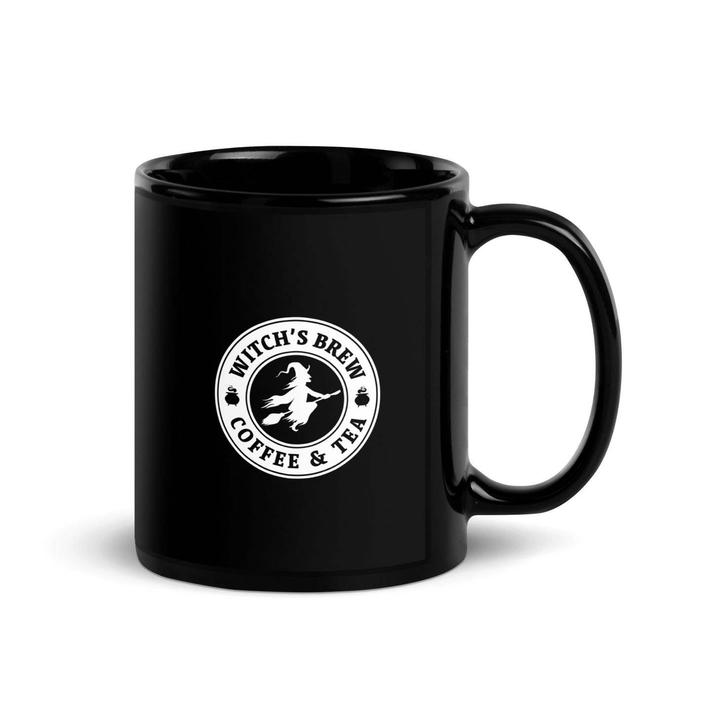 Caffeine & Cauldrons Black Glossy Mug