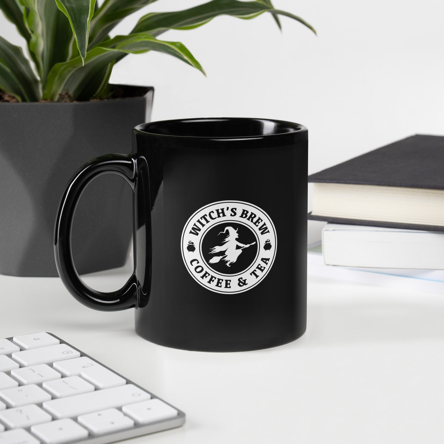 Witch's Brew Logo Black Glossy Mug