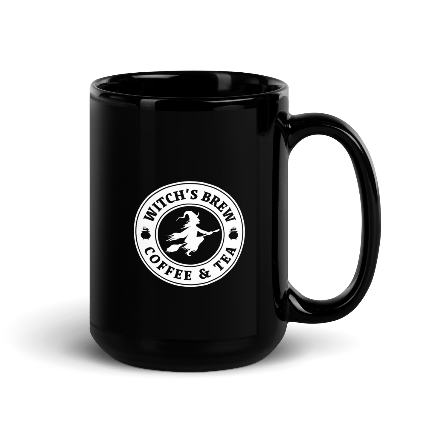 Caffeine & Cauldrons Black Glossy Mug